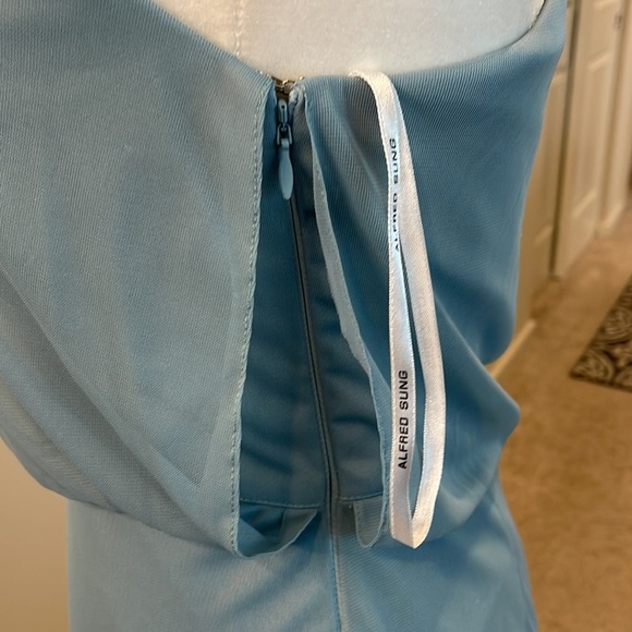 Alfred Sung smoke blue q430 Bridesmaid Dress - Picture 9 of 11